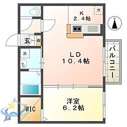 MansionRainbow2 1LDKの間取図画像