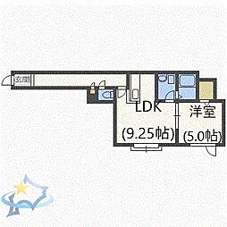 カナンコート2 1LDKの間取図画像