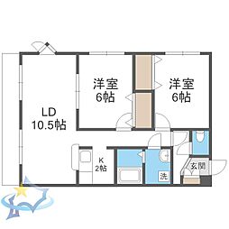 アーバンコート.S.20 2LDKの間取図画像