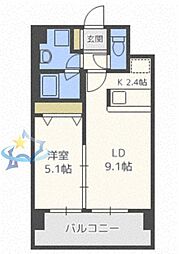 RESIDIAKITA-SANJO 1LDKの間取図画像