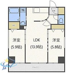 スペチアーレ伏見ウェスト 2LDKの間取図画像