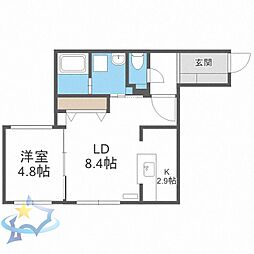 ブランシャールALAINKOTONI 1LDKの間取図画像