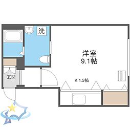 プレステージ札幌 1Kの間取図画像