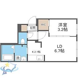 札幌市中央区南四条西22丁目マンション 1LDKの間取図画像