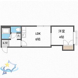 グランフォルム南6条 1DKの間取図画像