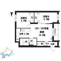 仮)グランメール北3西22 2LDKの間取図画像