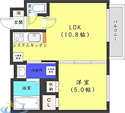 サムティ円山レジデンス 1LDKの間取図画像