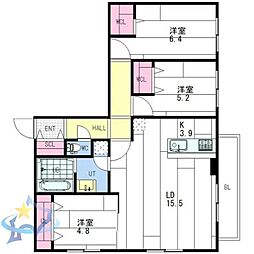 ange-sentier 3LDKの間取図画像