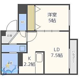 ルミエ琴似 1LDKの間取図画像