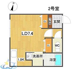 FLOSPROVA 1Kの間取図画像