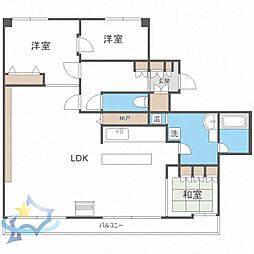 シーアイマンション円山西棟 3LDKの間取図画像