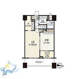 パークアクシス札幌植物園前 1SLDKの間取図画像