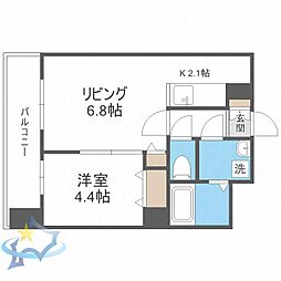 RESIDIASAPPORO-EKIMAE 1LDKの間取図画像