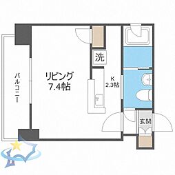 ビッグパレス南4条B棟 1Kの間取図画像