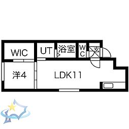 ラグーサN5W17A 1LDKの間取図画像
