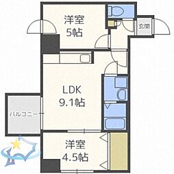 グランドジョラスN6 2LDKの間取図画像