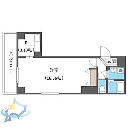 札幌市中央区北二条東12丁目マンション 1Kの間取図画像