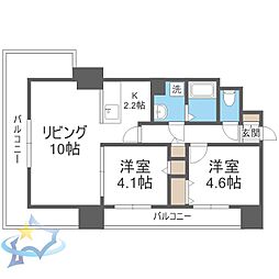 RESIDIASAPPORO-EKIMAE 2LDKの間取図画像