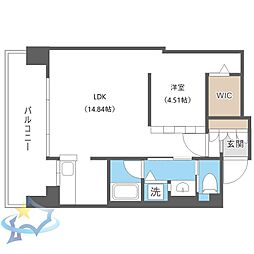 F141 1LDKの間取図画像