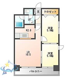 エストール南12 2LDKの間取図画像