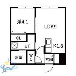 華月SAPPORO 1LDKの間取図画像