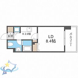 RESIDIAKITA-SANJO 1Kの間取図画像