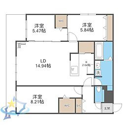 ビッグレジデンス円山宮ケ丘 3LDKの間取図画像