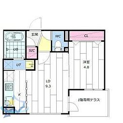 札幌市営東西線 西18丁目駅 徒歩5分の賃貸マンション 1階1LDKの間取り