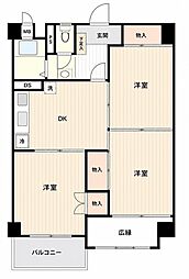 三島ビル中丸町住宅 3DKの間取図画像