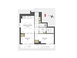 ワコー赤羽マンション 2DKの間取図画像