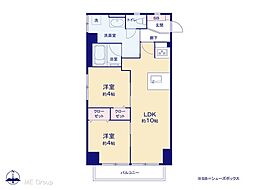 富士見台ファミリーマンション 2LDKの間取図画像