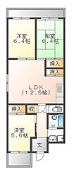 グランドシティ大宮EASTTOWER 3LDKの間取図画像