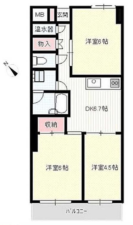 3DK 間取り