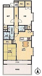 シャインハイツ滝山 2SLDKの間取図画像