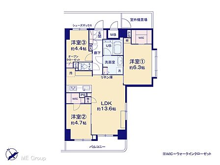 3LDK 間取り
