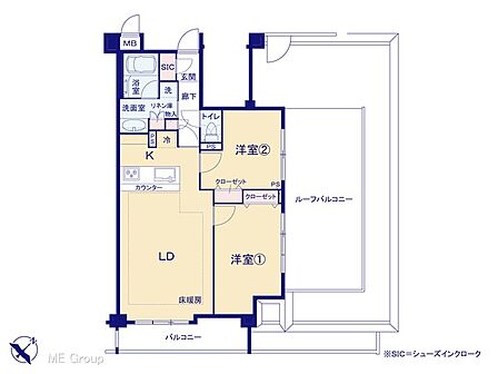 2LDK 間取り