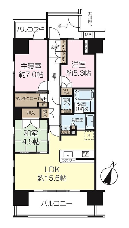 3LDK 間取り
