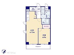 初台スカイレジテル 1LDKの間取図画像