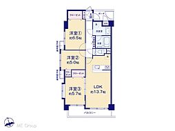 ダイアパレス八広花水木通りトリニティ 3LDKの間取図画像