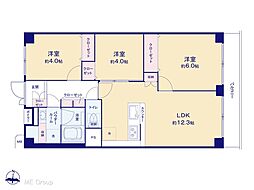 南千住スカイハイツ 3LDKの間取図画像
