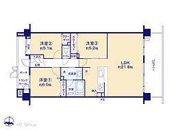 コスモステージひばりヶ丘アミュージア 3LDKの間取図画像
