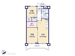 中銀川口マンシオン 2LDKの間取図画像