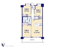ライオンズマンション西高島平溝下公園弐番館 3LDKの間取図画像