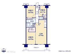 ガーデンコート大宮本郷 3LDKの間取図画像
