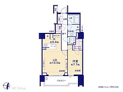 ザ・パークハウス渋谷南平台 1LDKの間取図画像