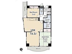 セントレー大宮指扇 2LDKの間取図画像
