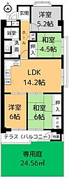 明石ハウス3号棟 4LDKの間取図画像