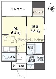 TOWERS香椎駅前 1DKの間取図画像