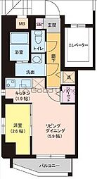 アストア薬院 1LDKの間取図画像