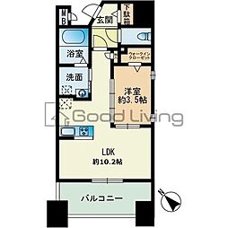 CLUB赤坂レジデンス 1LDKの間取図画像